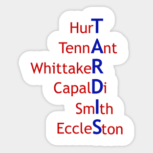 TARDIS - New Doctor Who Actor Names Sticker